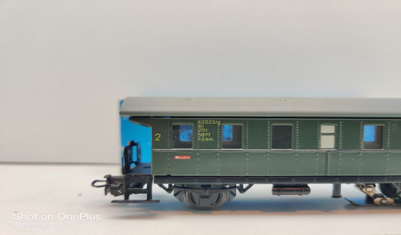 Märklin H0 AC 4002 Donnerbüchse 2.Kl / Licht / Bi / DB / OVP blau