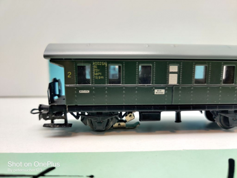 Märklin H0 AC 4002 Plattformwagen Donnerbüchse / Licht / 2.Kl / Bi / DB / OVP hblau