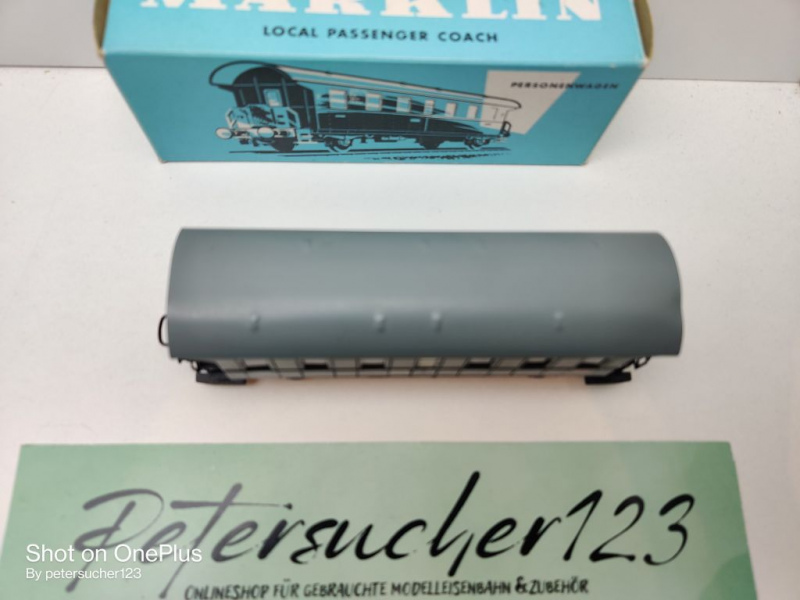 Märklin H0 AC 4002 Plattformwagen Donnerbüchse / Licht / 2.Kl / Bi / DB / OVP hblau
