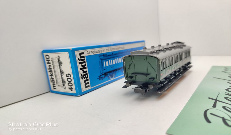 Märklin H0 AC 4005 Abteilwagen mit Brmsrhs / 2. Kl. / DB / OVP blau
