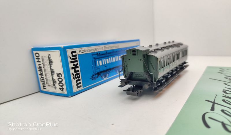 Märklin H0 AC 4005 Abteilwagen mit Brmsrhs / 2. Kl. / DB / OVP blau