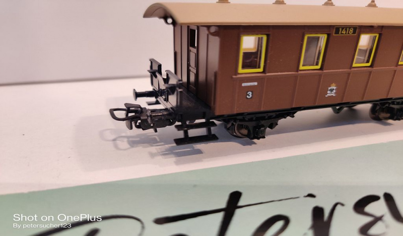 Märklin H0 AC 4035 1x Personenwagen 1418 / 3.Kl / aus Set / K.P.E.V.