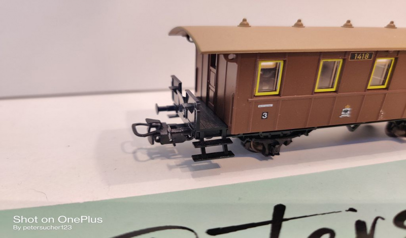 Märklin H0 AC 4035 1x Personenwagen 1418 / 3.Kl / aus Set / K.P.E.V.