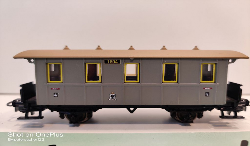 Märklin H0 AC 4035 1x Personenwagen 1604 / 4.Kl / aus Set / K.P.E.V.