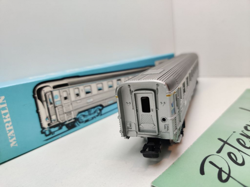 Märklin H0 AC 4076 D-Zug-Wagen 1.Kl A9uj / Inox / SNCF / OVP hellblau