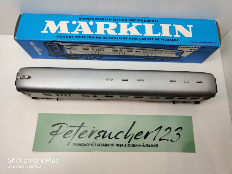 Märklin H0 AC 4081 Nahverkehrs-Steuerwg / Licht / 2.Kl / BDnf738 / DB / OVP blau