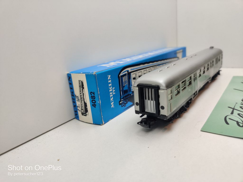Märklin H0 AC 4082 Nahverkehrswagen "Silberling" / 2.Kl / Bnb720 / DB / OVP blau
