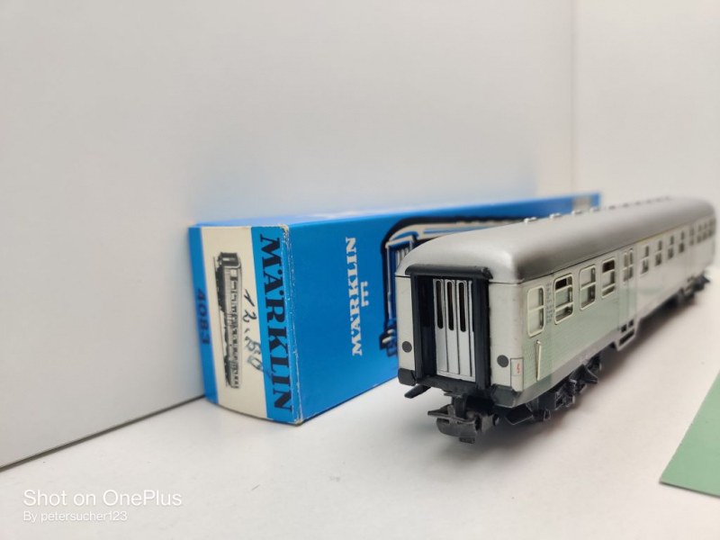 Märklin H0 AC 4083 Nahverkehrswagen "Silberling" 1./2.Kl / ABnb703 / DB / OVP blau