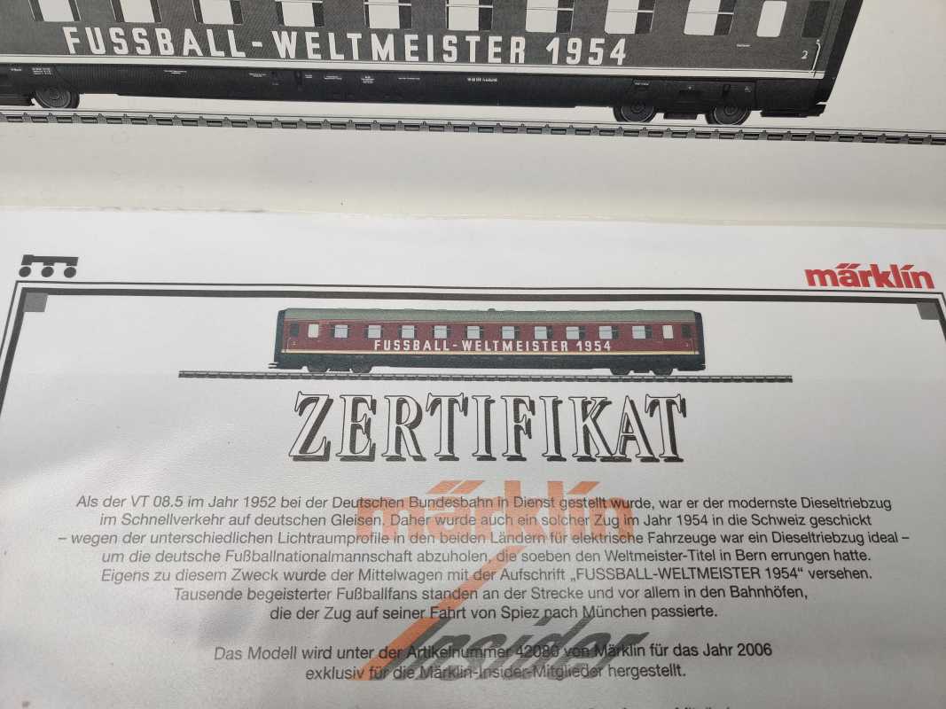 Märklin H0 AC 42080 Triebwagenzug-Zwischenwagen / Bauart VM 08 / Gattung A4ü / OVP