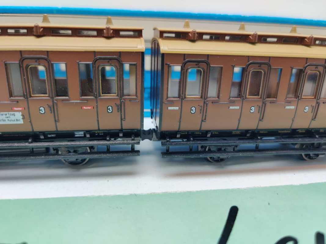 Märklin H0 AC 4209 Doppel-Abteilwagen Gepäckabteil C3 C3P / NEM / KPEV / OVP blau