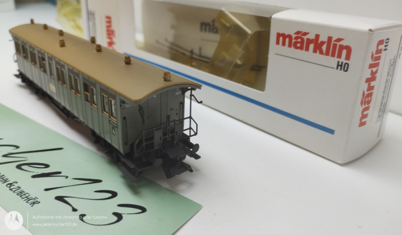 Märklin H0 AC 4214 Schnellzug-Plattformwagen 4.Kl. / C4 / K.W.St.E / OVP weiß