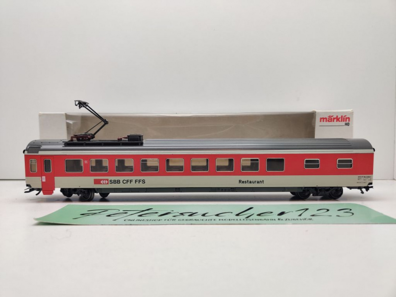 Märklin H0 AC 4217 Speisewagen mit Stromabnehmer / EW IV WR / NEM / SBB / OVP weiß