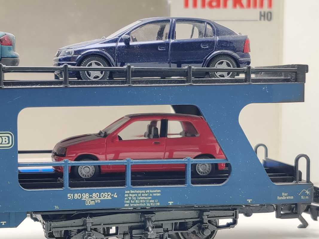 Märklin H0 AC 4234 Autotransportwagen DDm915 / 8 PKW / DB / OVP