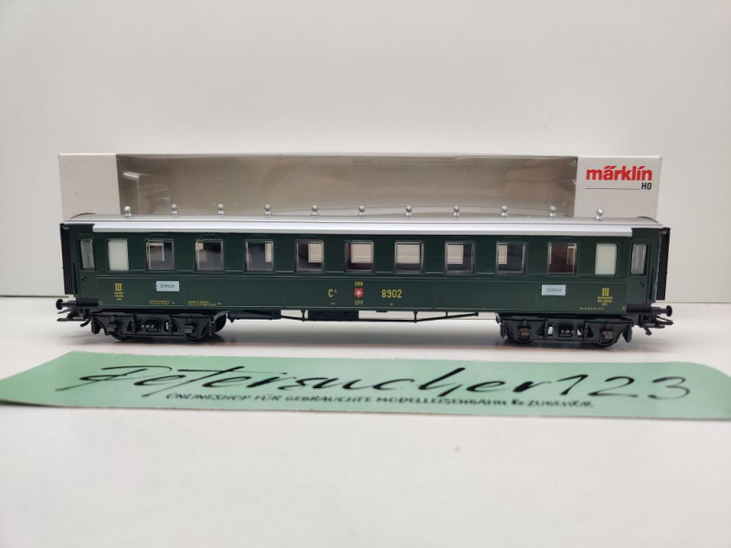 Märklin H0 AC 4238 Schnellzugwagen 3.Kl C4ü / NEM / SBB / OVP weiß