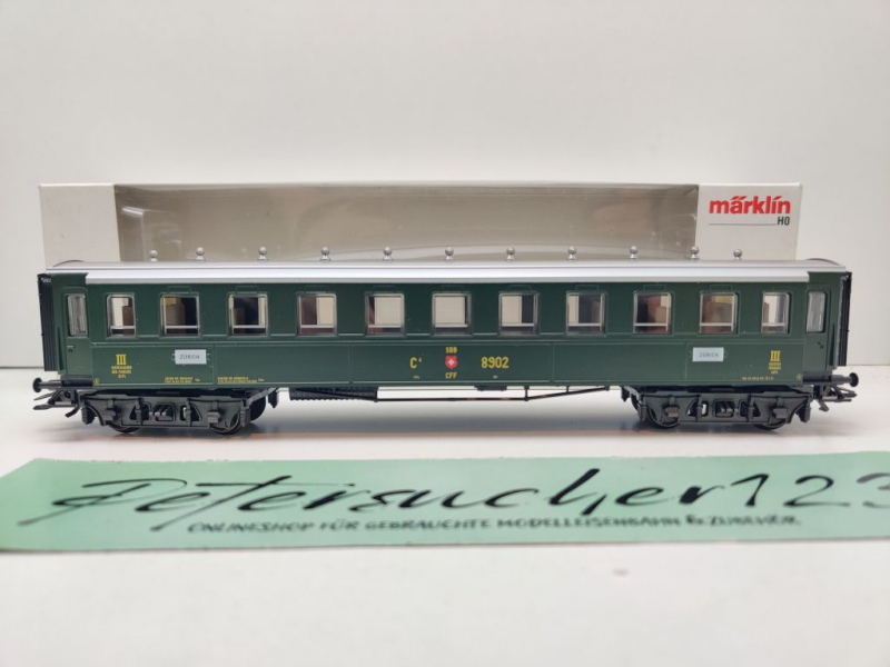Märklin H0 AC 4238 Schnellzugwagen 3.Kl C4ü / NEM / SBB / OVP weiß