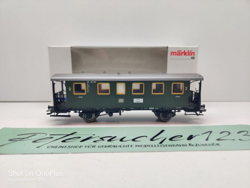 Märklin H0 AC 4301 Plattformwagen / 2.Kl / LB / NEM / DB / OVP weiß
