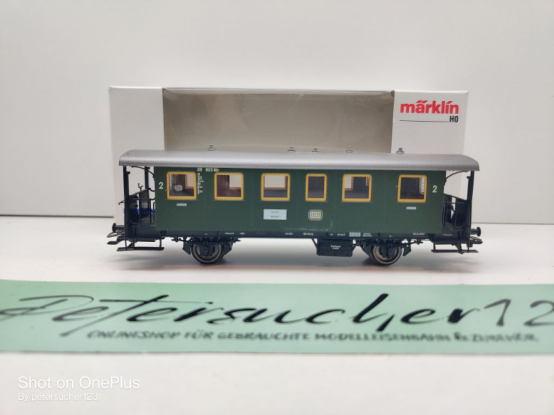 Märklin H0 AC 4301 Plattformwagen / 2.Kl / LB / NEM / DB / OVP weiß