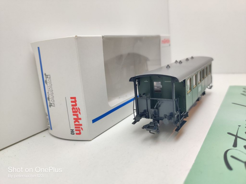 Märklin H0 AC 4301 Plattformwagen / 2.Kl / LB / NEM / DB / OVP weiß