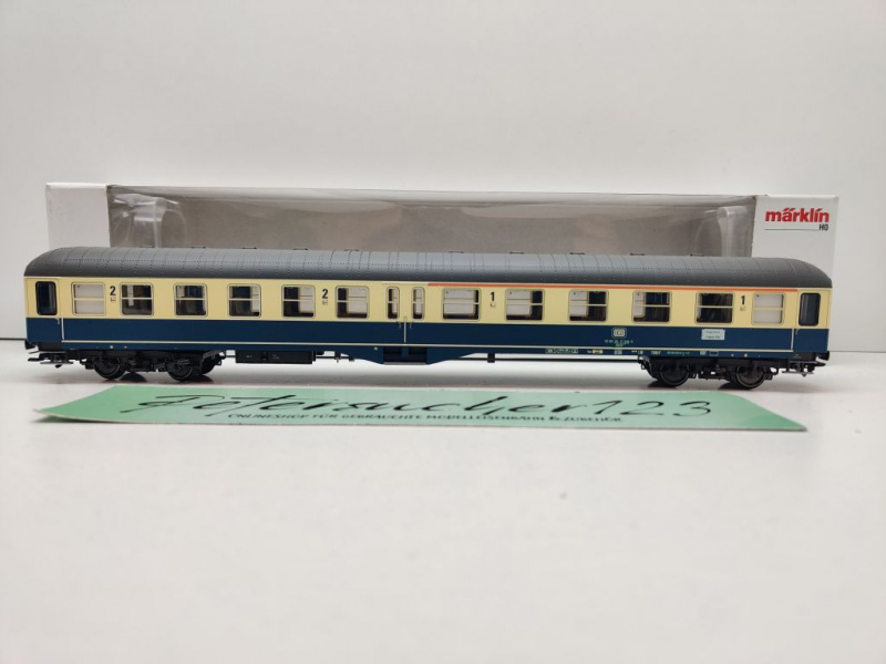 Märklin H0 AC 43125 (2) Mitteleinstiegswagen 1./2.Kl Abylb411 / NEM / DB / OVP weiß