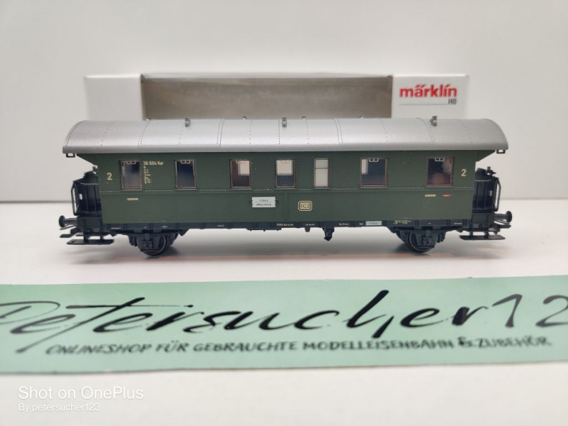 Märklin H0 AC 43133-02 1x Wagen aus Wagen-Set "Donnerbüchse" / NEM / DB / OVP weiß