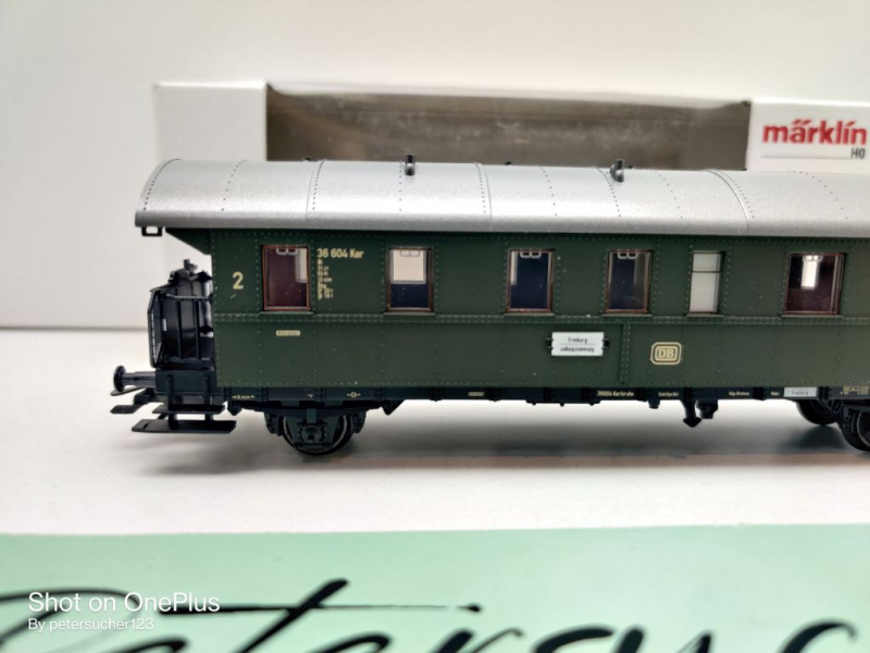 Märklin H0 AC 43133-02 1x Wagen aus Wagen-Set "Donnerbüchse" / NEM / DB / OVP weiß