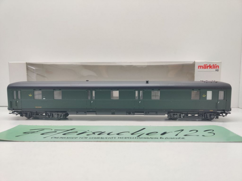 Märklin H0 AC 43268 Schürzen-Postwagen PR / NEM / SNCB NMBS / OVP weiß