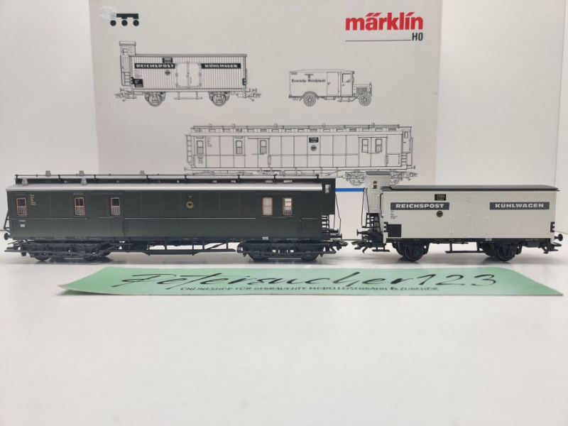 Märklin H0 AC 4329 Wagen-Set "Reichspost" & Fahrzeug / NEM / DRG / OVP weiß