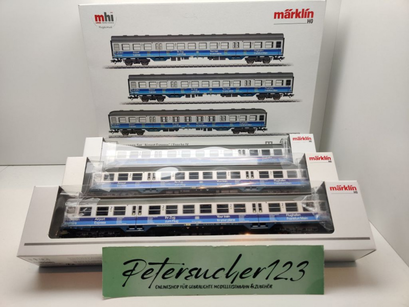 Märklin H0 AC 43815 Nahverkehrswagen-Set "Airport Express / NEM / DB / OVP weiß