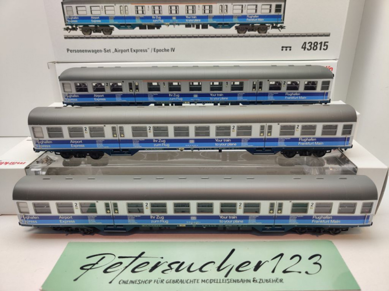 Märklin H0 AC 43815 Nahverkehrswagen-Set "Airport Express / NEM / DB / OVP weiß