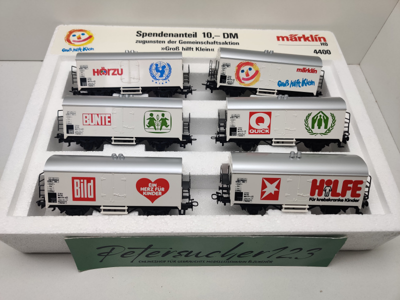 Märklin H0 AC 4400 Wagen-Set "Groß hilft Klein" Ichqrs377 / DB / OVP weiß