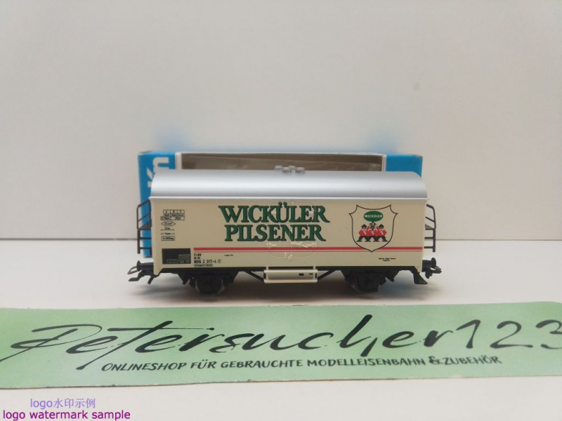 Märklin H0 AC 4422 Kühlwagen "Wicküler Pilsener" / Ichqrs377 / DB / OVP blau - Kopie