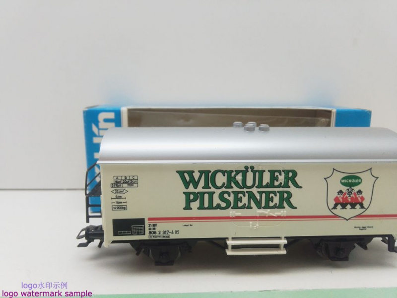Märklin H0 AC 4422 Kühlwagen "Wicküler Pilsener" / Ichqrs377 / DB / OVP blau - Kopie