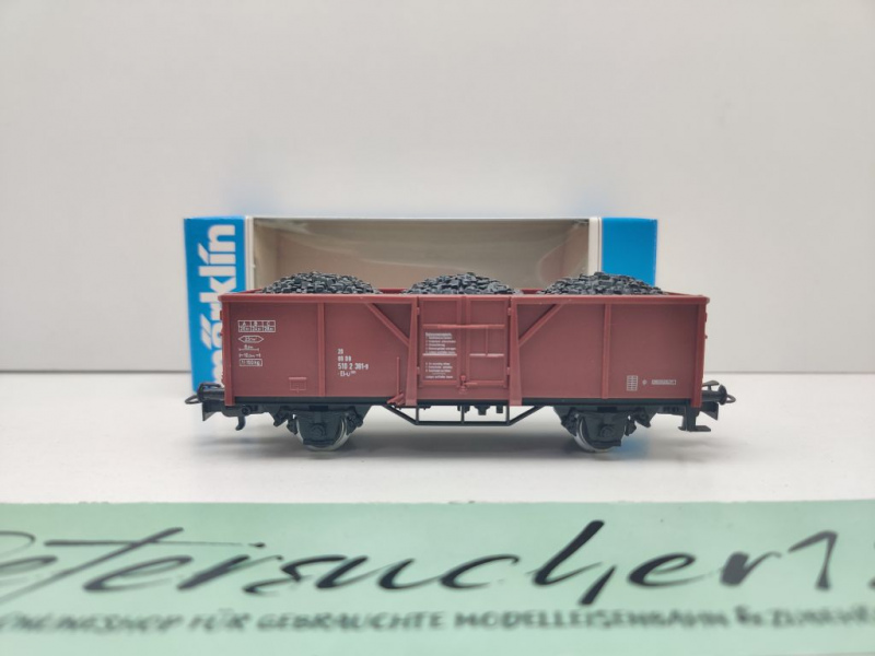 Märklin H0 AC 4431 off. Güterwagen Ladung Steinkohle El-u061 / DB / OVP blau