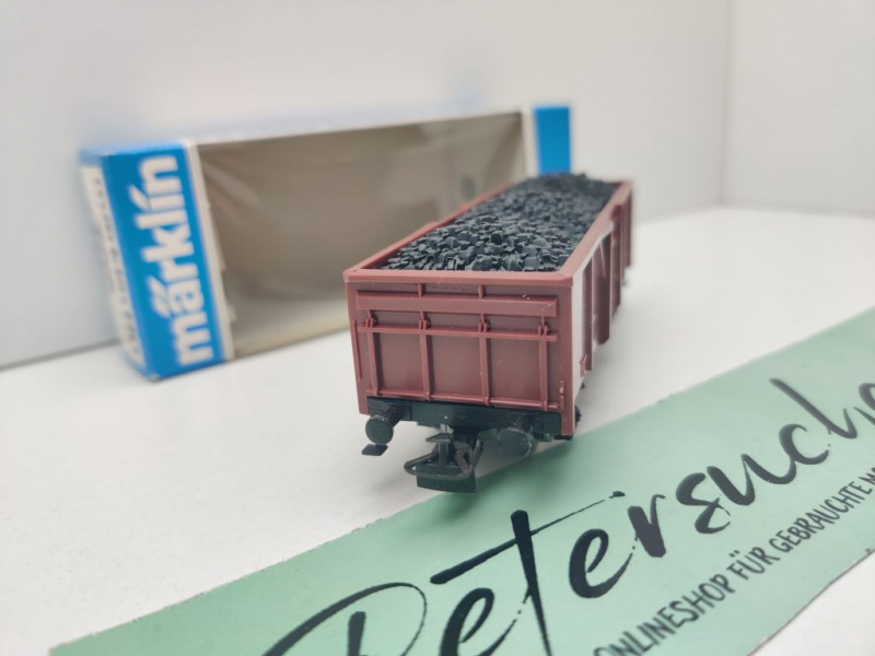 Märklin H0 AC 4431 off. Güterwagen Ladung Steinkohle El-u061 / DB / OVP blau