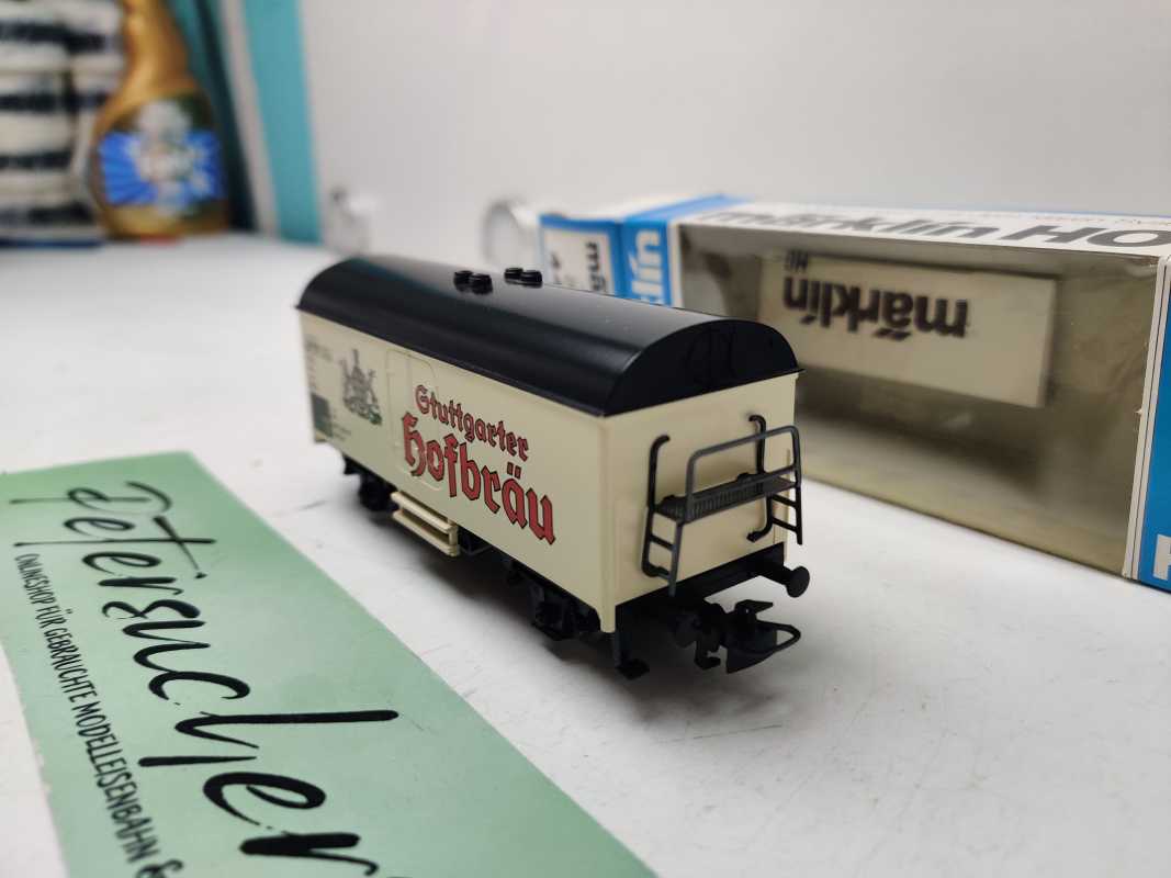 Märklin H0 AC 4439 /  2-achsigen Bierwagen „Stuttgarter Hofbräu“ / DB/ Ep.IV / Blaue OVP