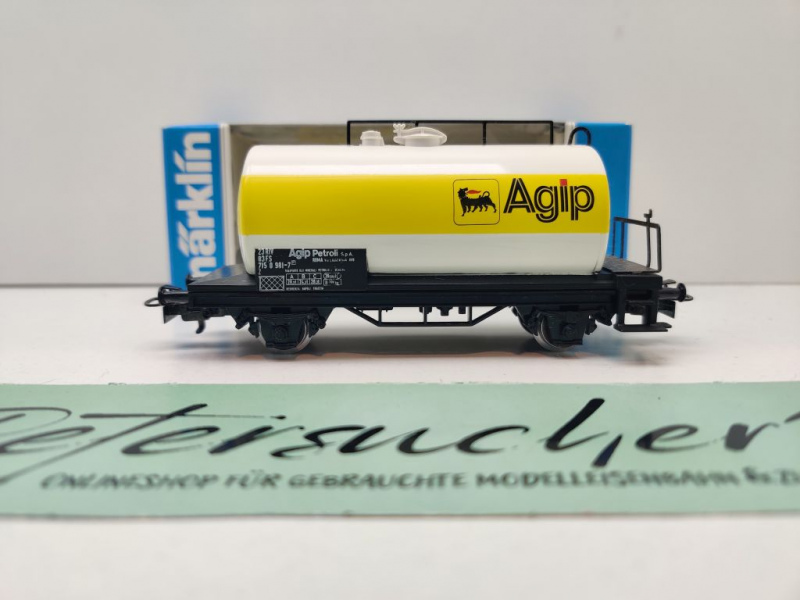 Märklin H0 AC 4443 Kesselwagen "Agip" / Z / FS / OVP blau