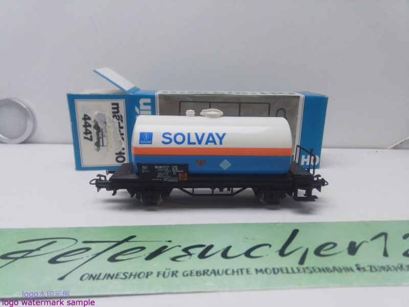 Märklin H0 AC 4447 KESSELWAGEN "SOLVAY" / Kessel Blau / SNCB / Blaue OVP
