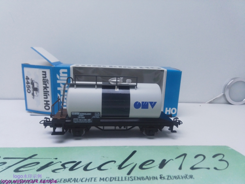 Märklin H0 AC 4450 Kesselwagen "OMV" / Kessel weiß / ÖBB / OVP blau