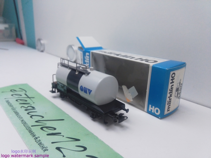 Märklin H0 AC 4450 Kesselwagen "OMV" / Kessel weiß / ÖBB / OVP blau