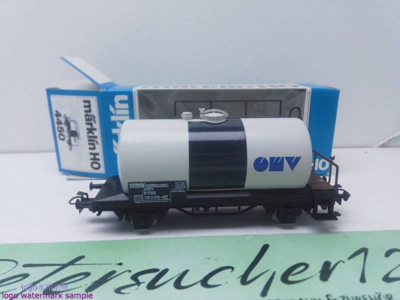 Märklin H0 AC 4450 Kesselwagen "OMV" / Kessel weiß / ÖBB / OVP blau