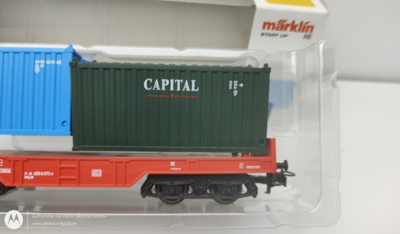 Märklin H0 AC 44700 Offener Container Tragwagen Z.B. Capital / DB / OVP
