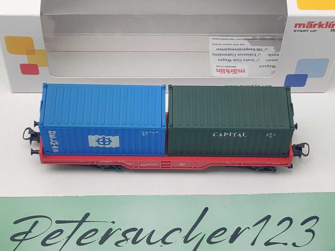 Märklin H0 AC 44700 Containertragwagen 2x 20' Container / DB / OVP start up