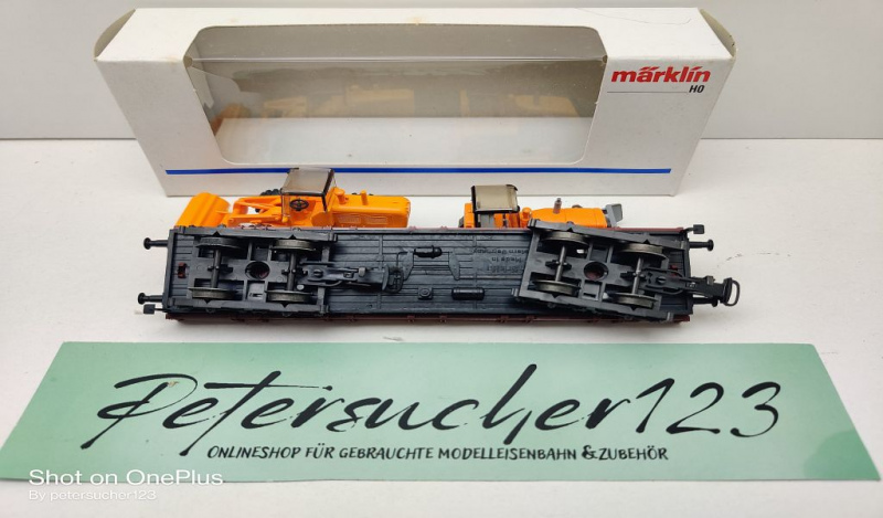 Märklin H0 AC 4474 Niederbord + Planierraupe + Schaufellader / Rlmms / DB / OVP weiß