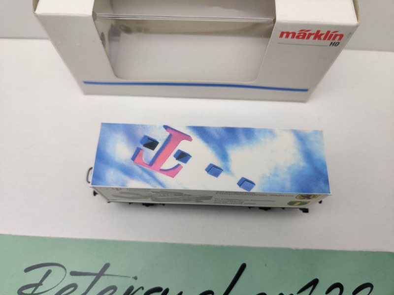 Märklin H0 AC 4481 Containerwagen Telekom 1996 "Strateg.Computerz.Südwest" / OVP