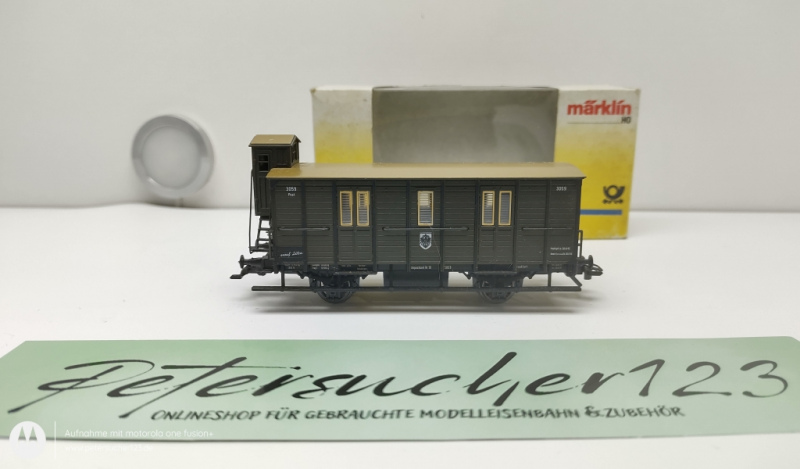 Märklin H0 AC 4500 60-01 Post-Gepäckwagen m Bremserhaus /Jubiläumsm. 500 Jahre Post / K.P.E.V. / OVP