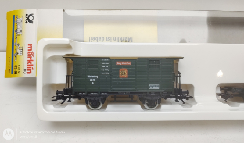 Märklin H0 AC 4501.63-01Jubiläumsmodell 500J Post / Post Gepäckwagen + Flachwagen mit Oldtimer / OVP