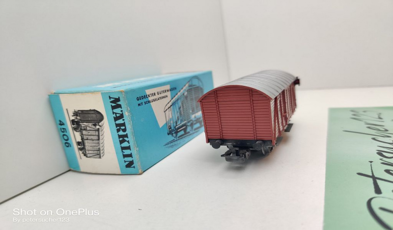 Märklin H0 AC 4506 Ged. Güterwagen / bel. Schlusslaternen / Gm 39 / DB / OVP hellblau