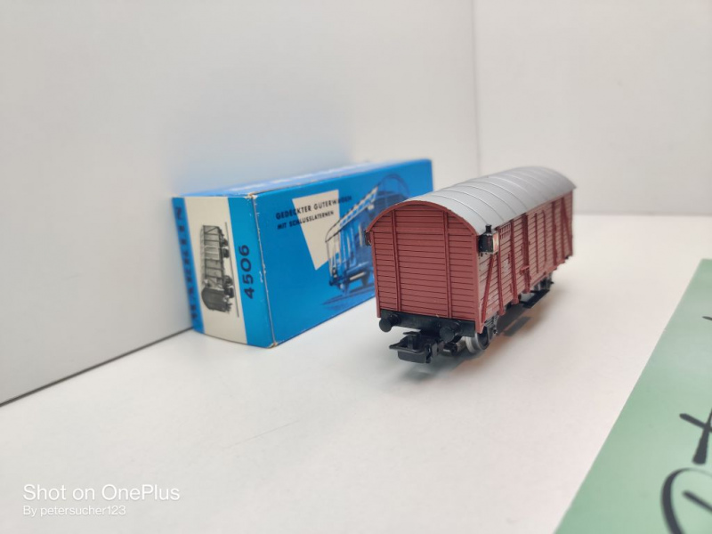 Märklin H0 AC 4506 Ged. Güterwagen / bel. Schlusslaternen / Gm 39 / DB / OVP blau