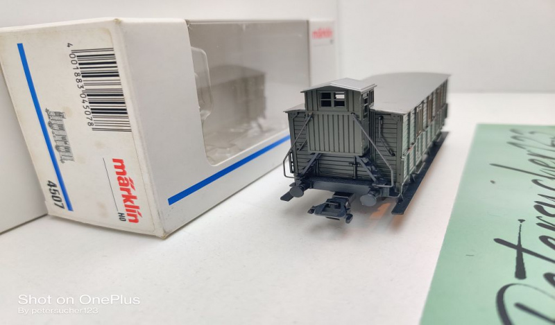 Märklin H0 AC 4507 Postwagen m Brmshs / PwPosti / DRG / NEM / OVP weiß