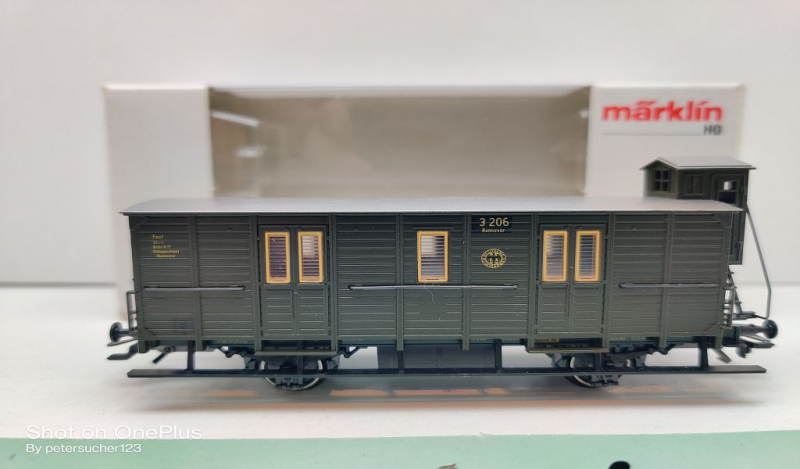 Märklin H0 AC 4507 Postwagen m Brmshs / PwPosti / DRG / NEM / OVP weiß